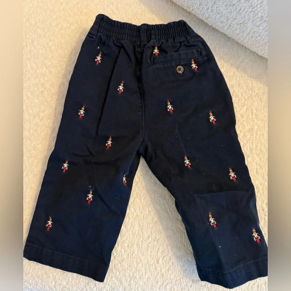 Ralph Lauren Baby Boys Nutcracker Pants‎ 9M Navy Holiday Embroidered